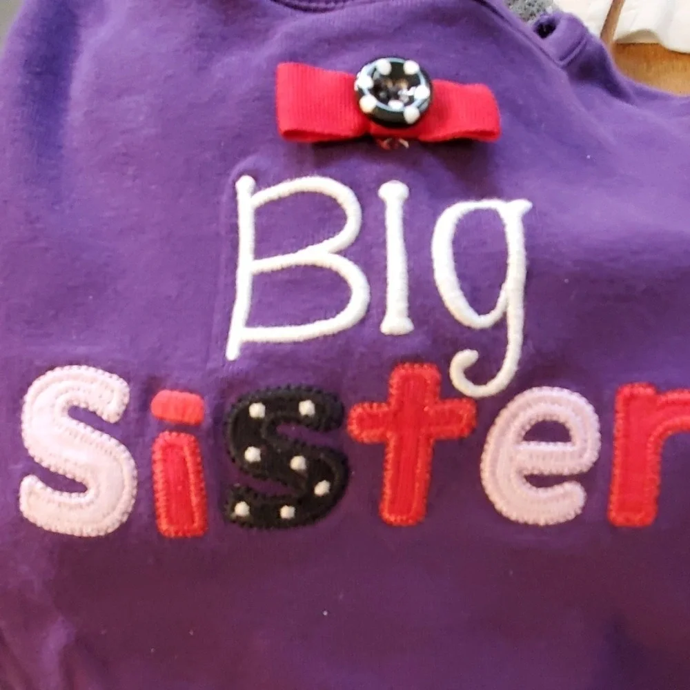 Gymboree Girls Purple BIG SISTER Long Sleeve Outfit Size 9‎